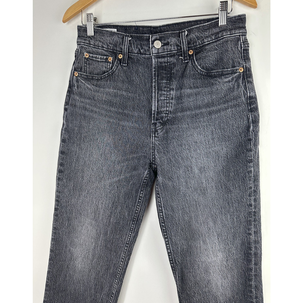 Gap Cheeky Straight High Rise Denim Jeans Button Fly Size 8 29 Washed Black - Picture 4 of 12